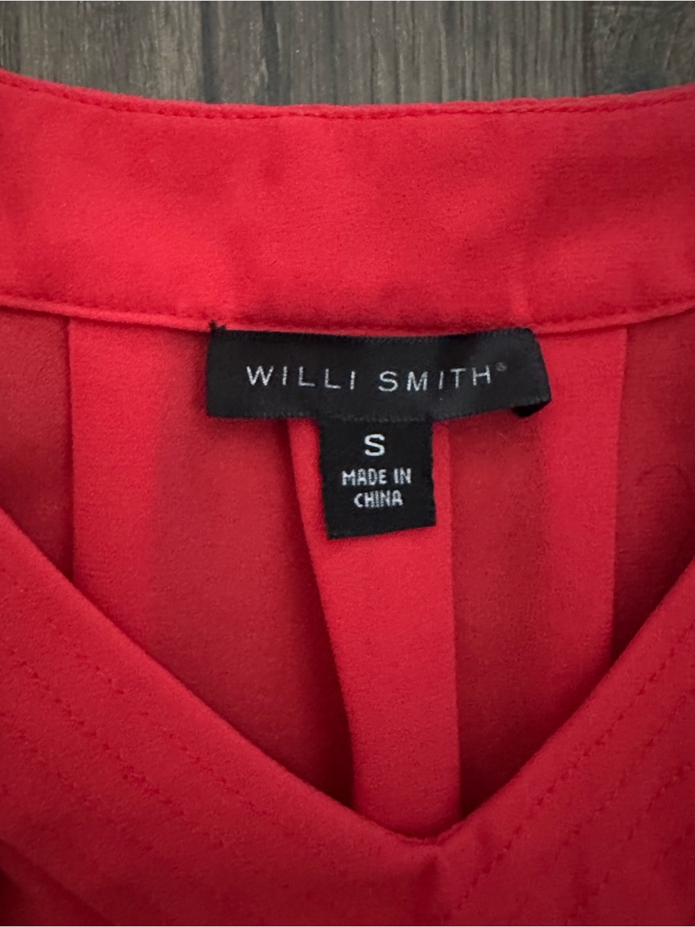Willi Smith Red/Orange V-Neck Blouse - Picture 4 of 5